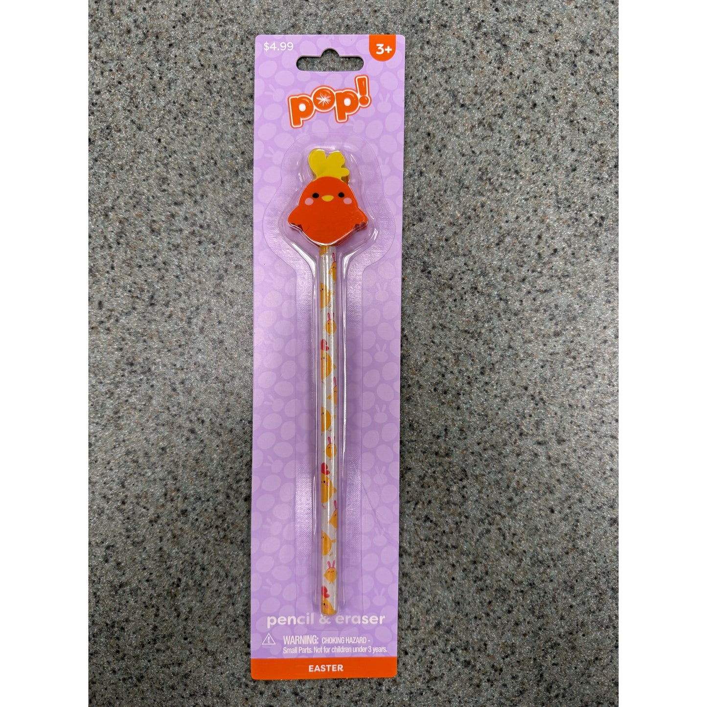 Easter pencil w/ orange chickadee