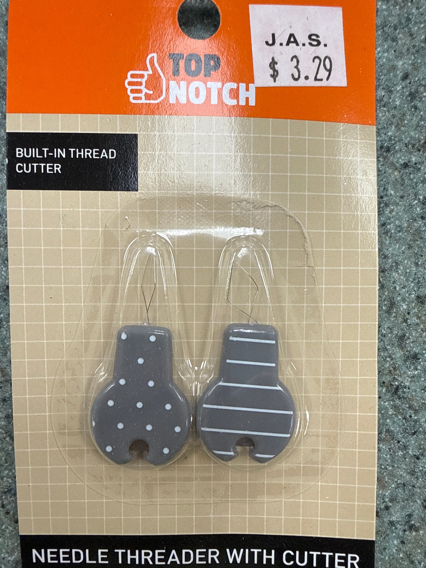 Top Notch 2-Pack Needle Threaders with Built-In Cutter