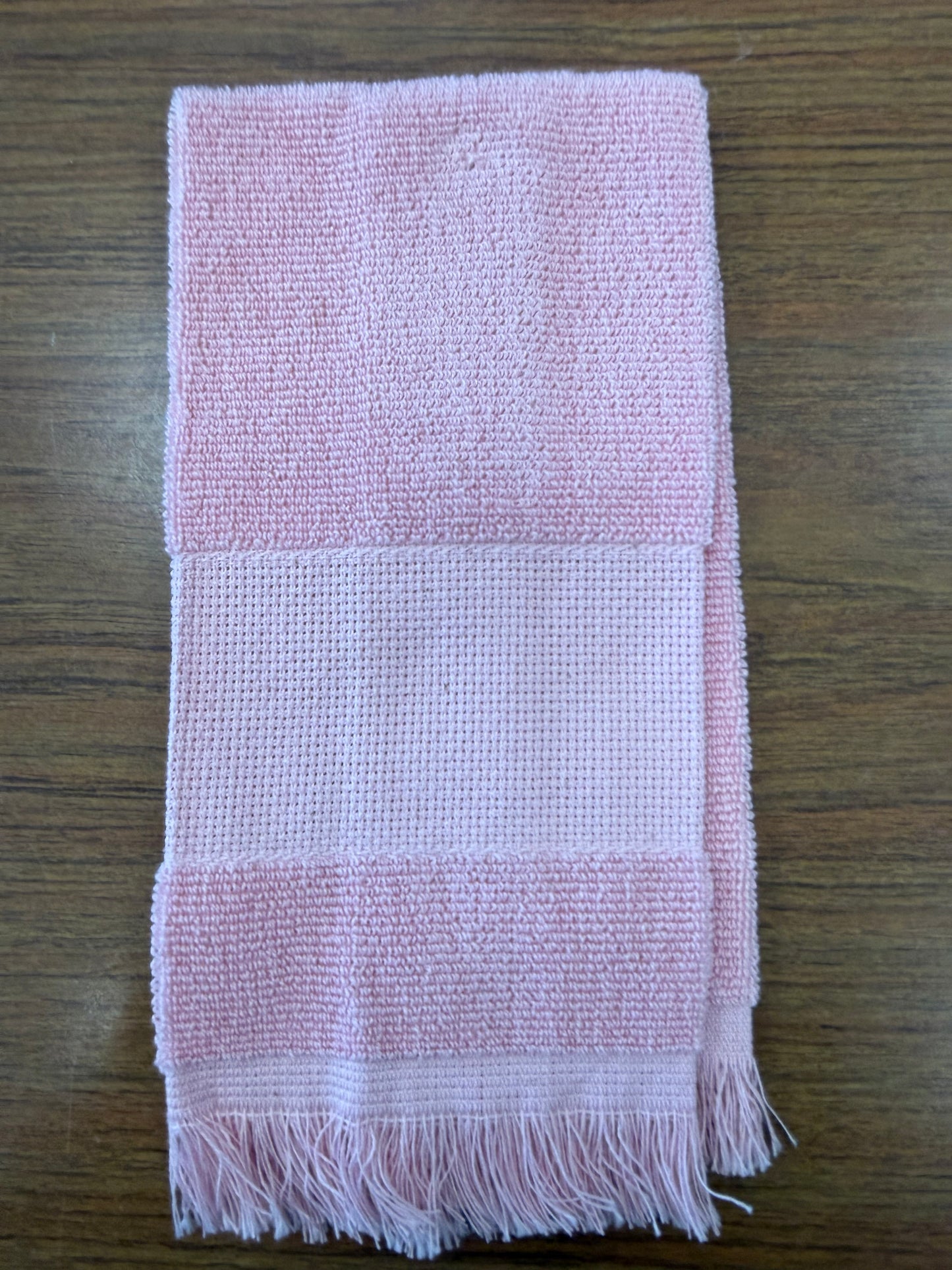 Finger towel with Crosstitch band 14 count - color options, yellow, pink or red