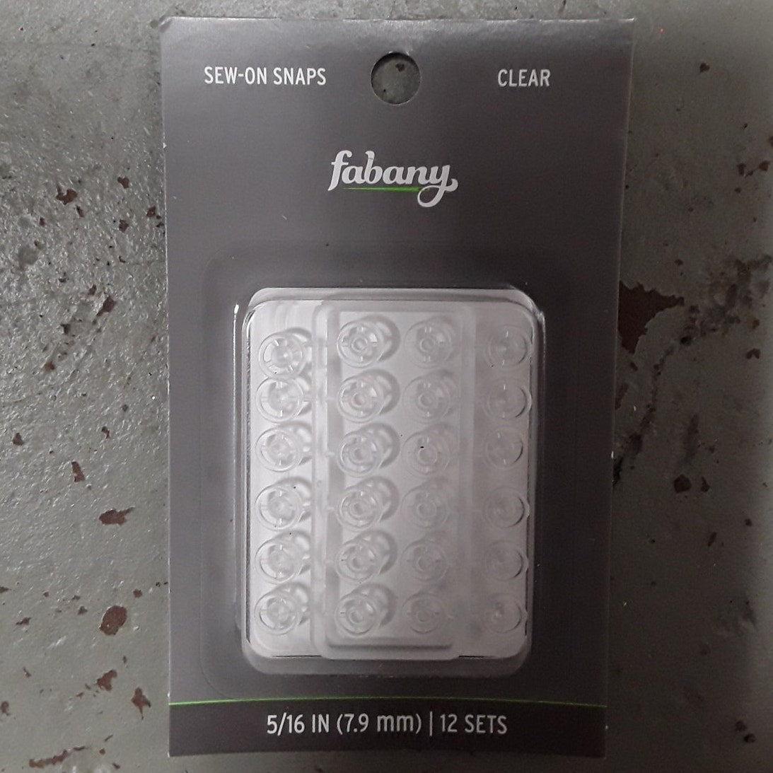 Fabany Clear Sew-On Snaps 5/16"