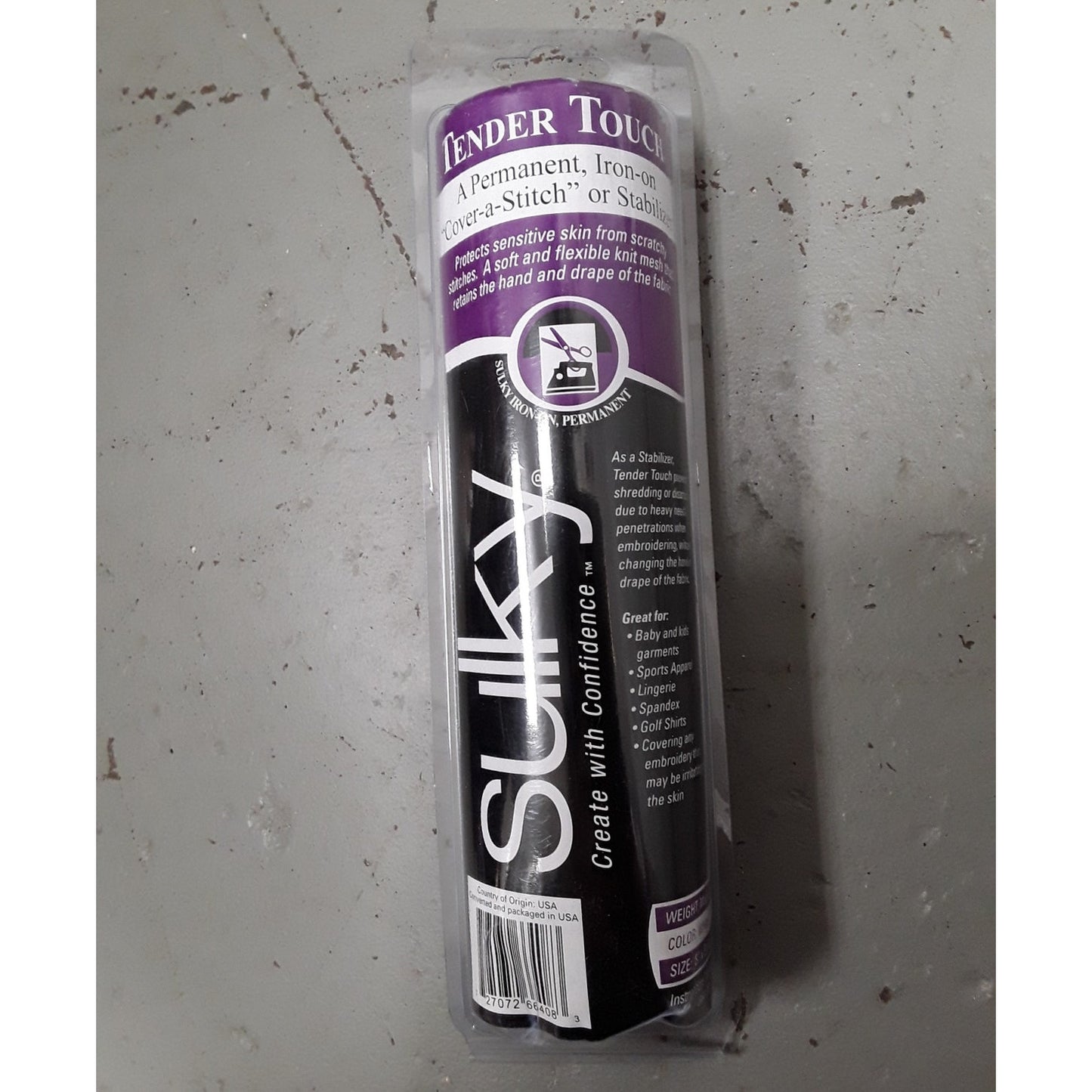 Sulky Tender Touch Permanent Iron On "Cover-A-Stich" or Stabilizer