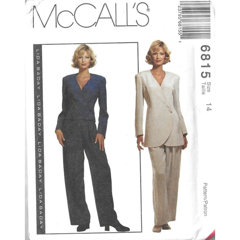 McCall's 6815 FF/UC Vintage Lida Baday Womens Suit Pattern Size 14