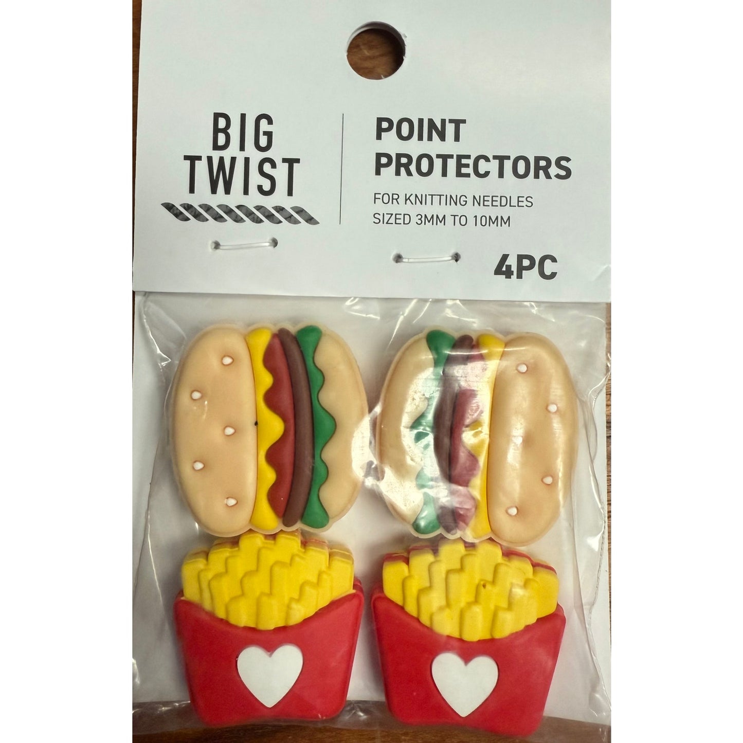 Knitting Needle Point Protectors Burger & Fries