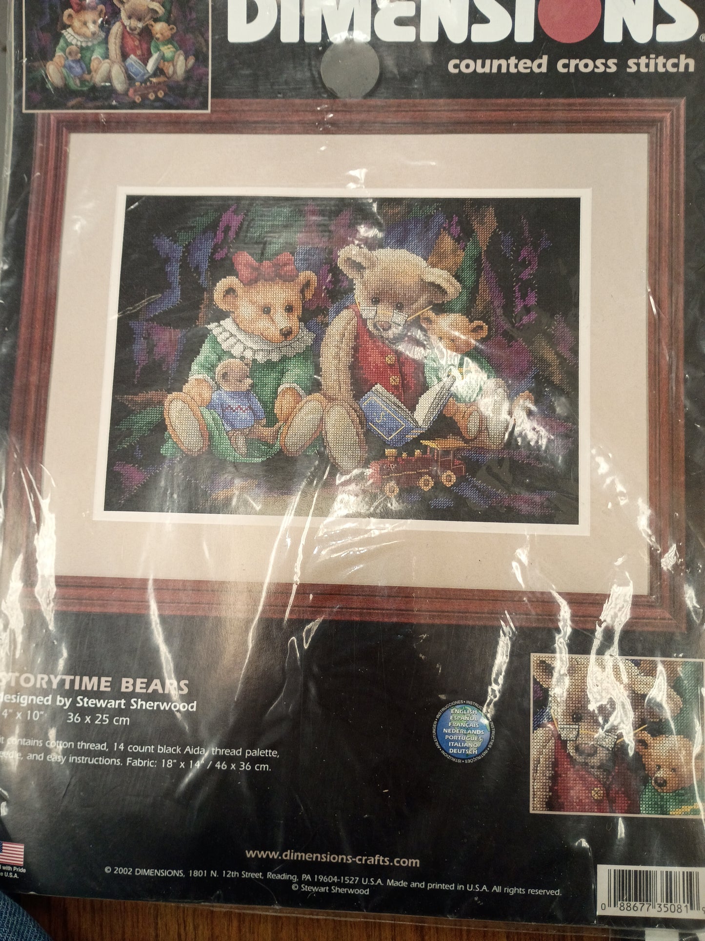 Cross stitch storytime bears