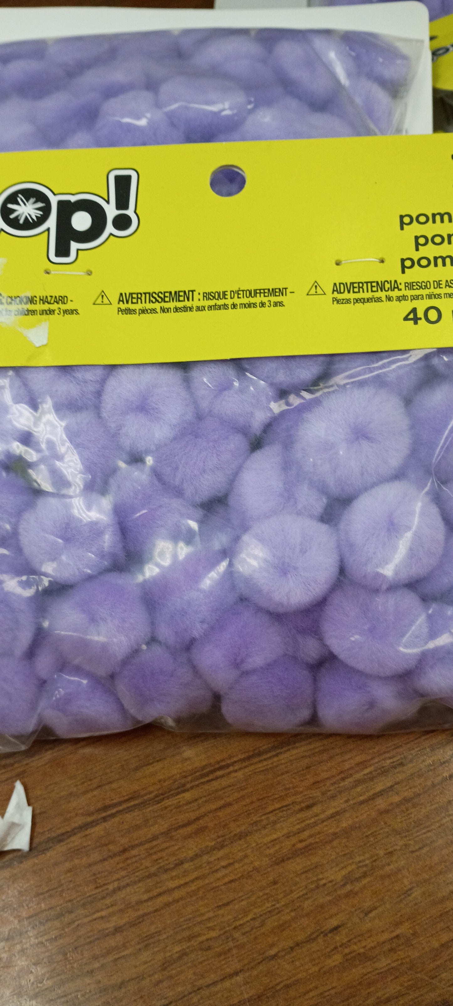 Pom-poms 40 ct 25mm purple