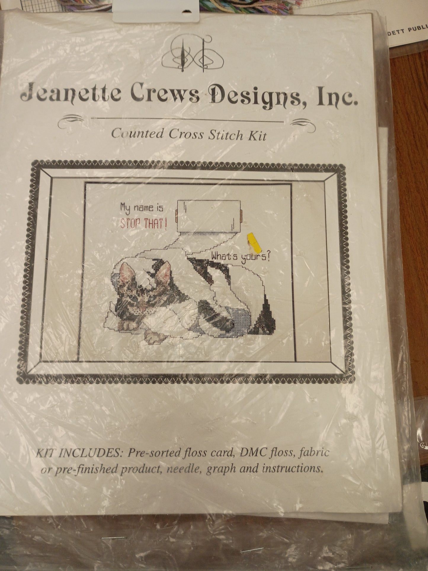 Cross stitch kit my name is stop that