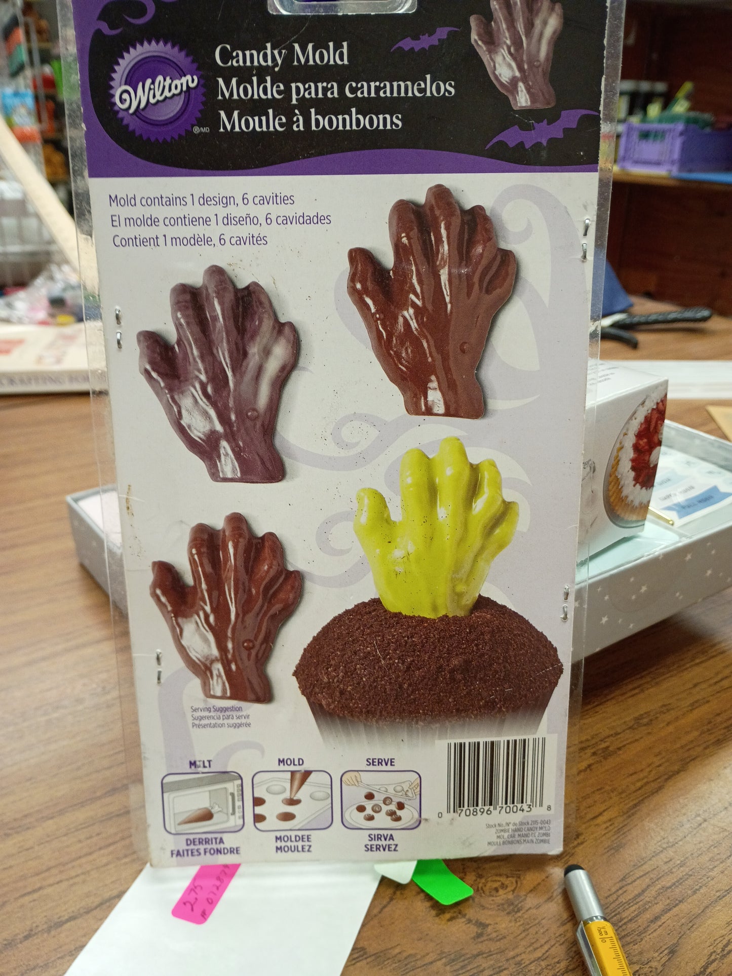 Zombie hand candy mold