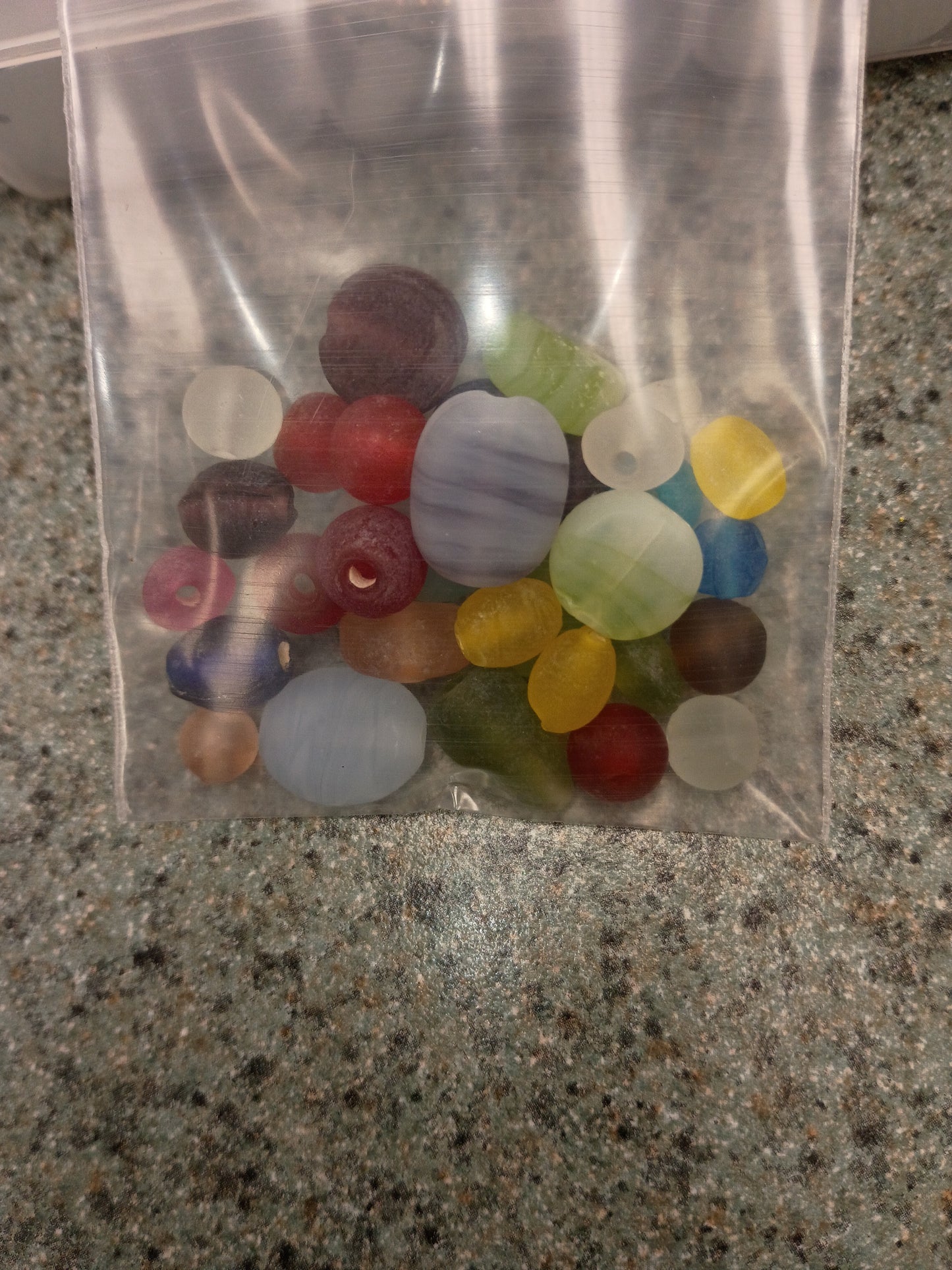 Frosted mixed glass sea beads