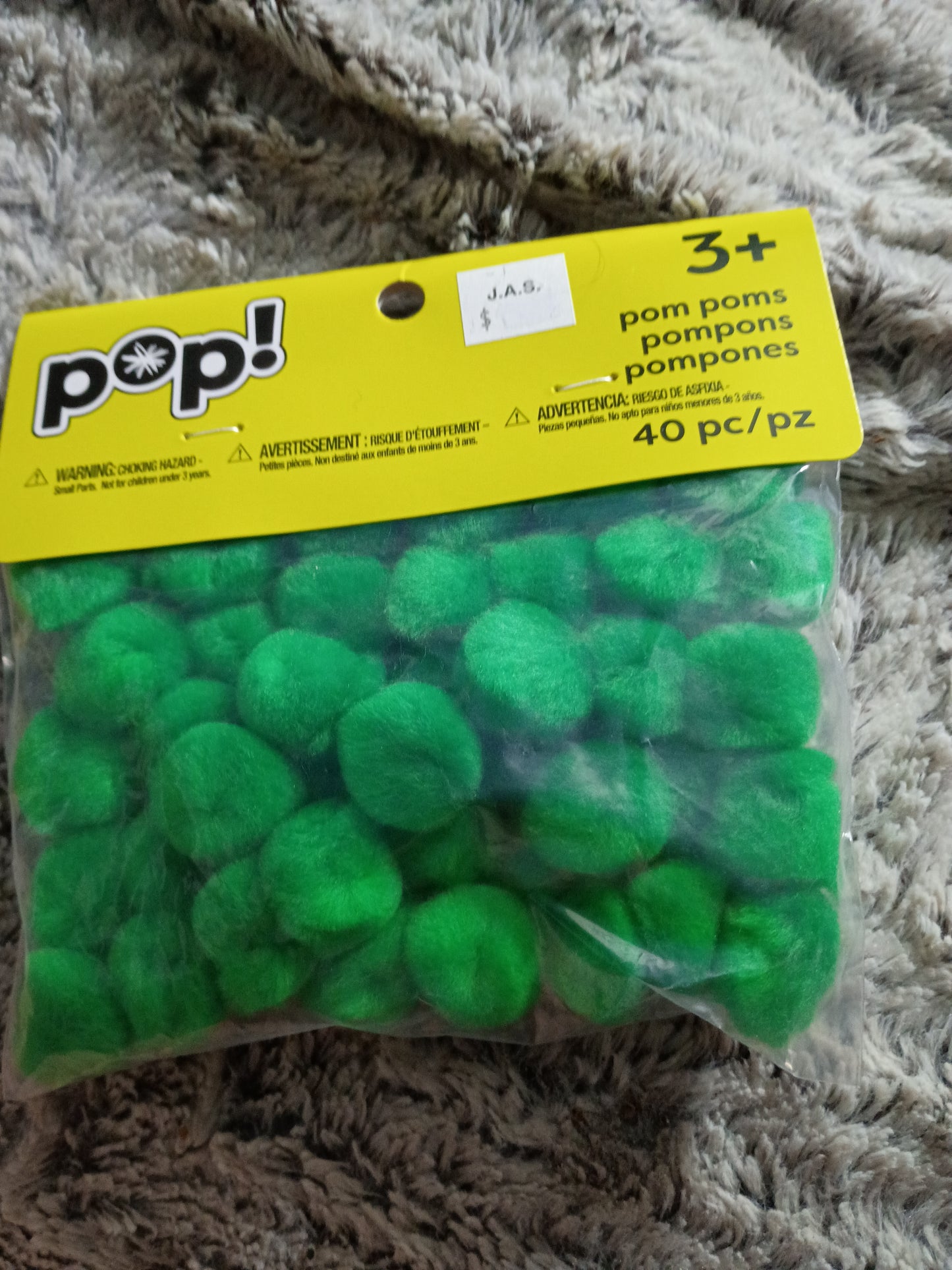 Green pom poms