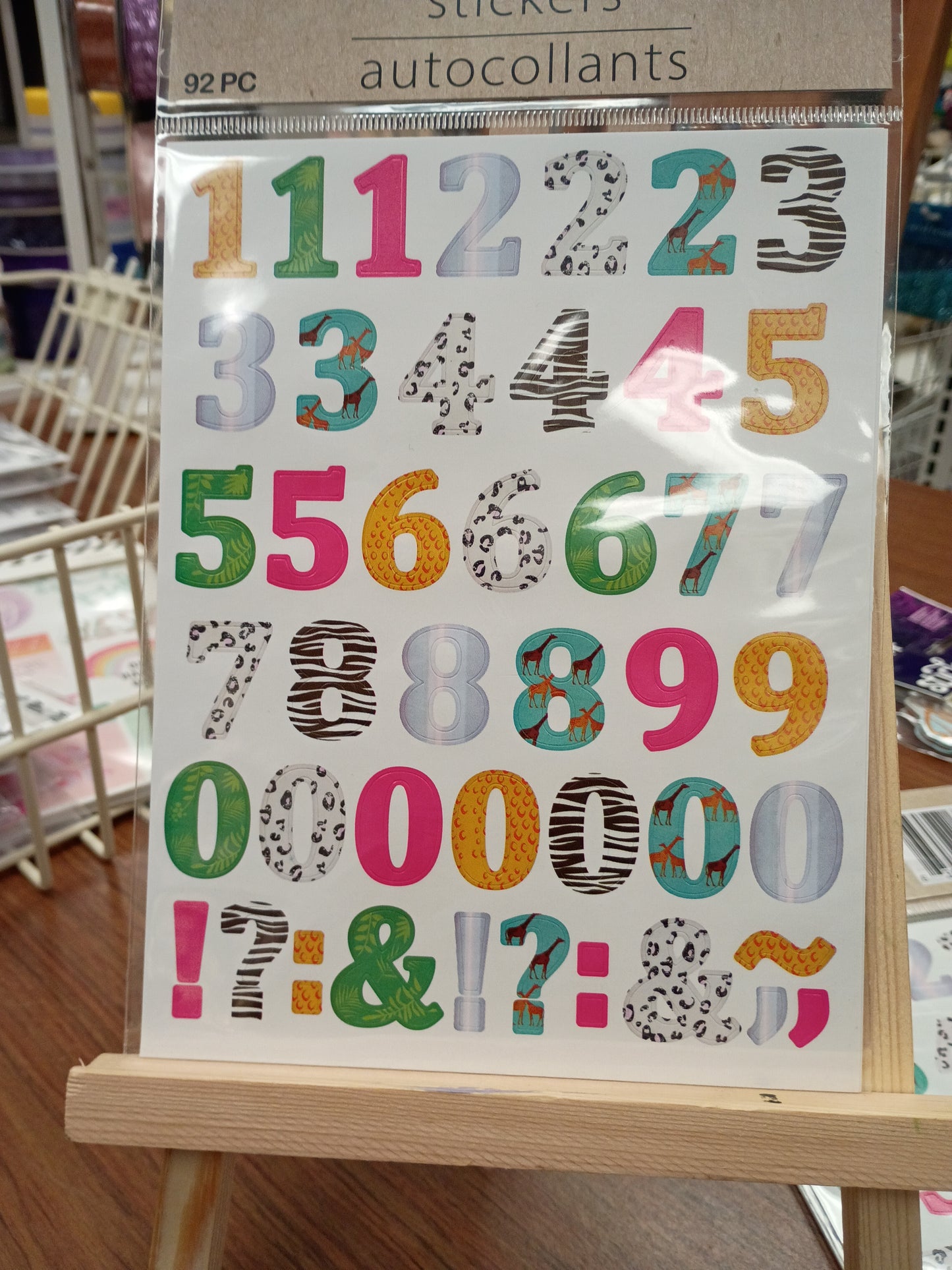 Numbers stickers puffy