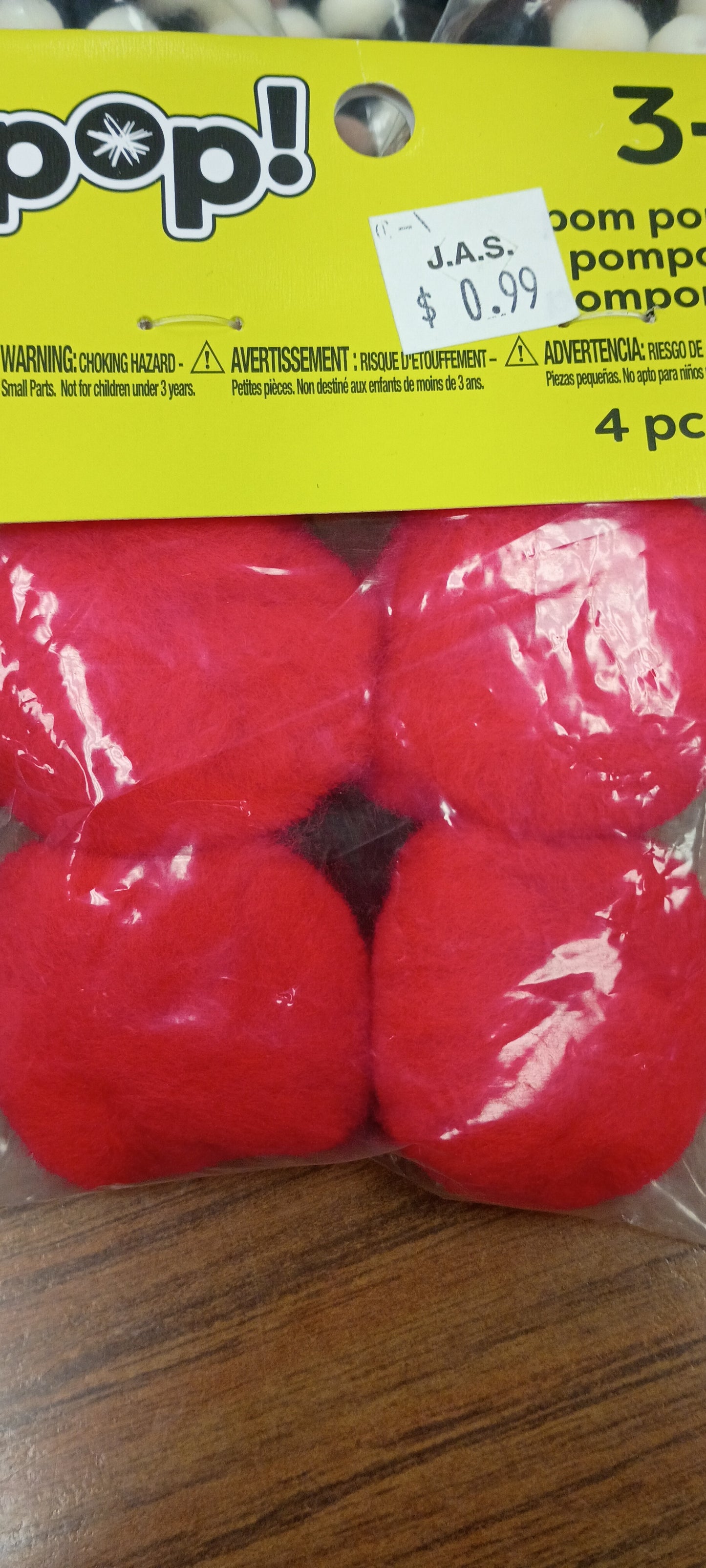Pom poms 50mm red