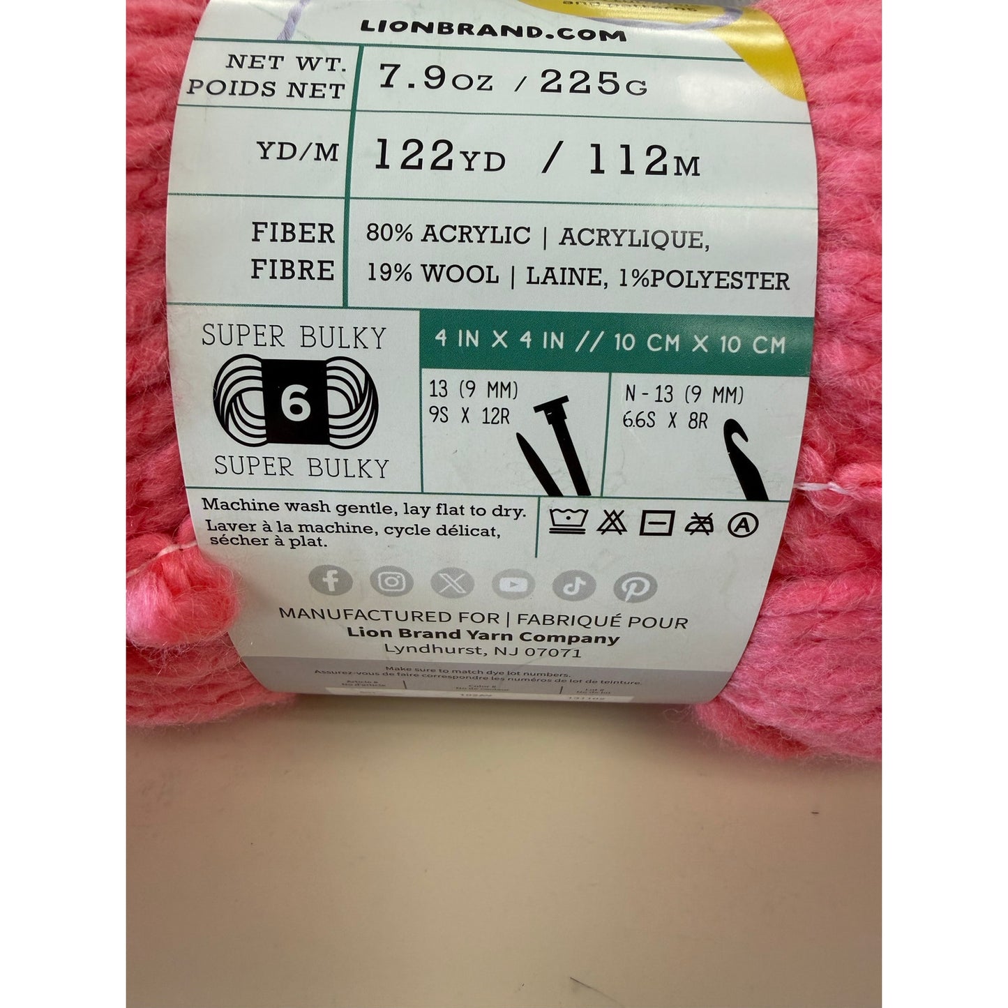 Lion Brand Insta-Knit Yarn Hot to Trot