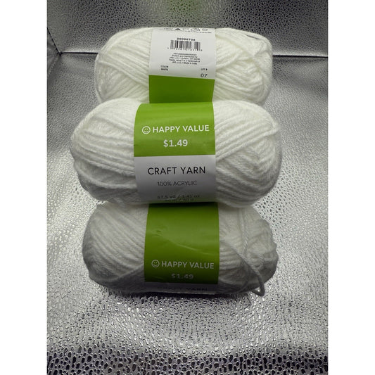 Happy Value Craft Yarn Write 100 % Acrylic X 4 Skeins 350 Yards Total!!