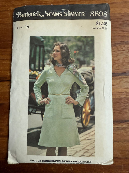 3898 Butterick Dress Pattern SZ 16
