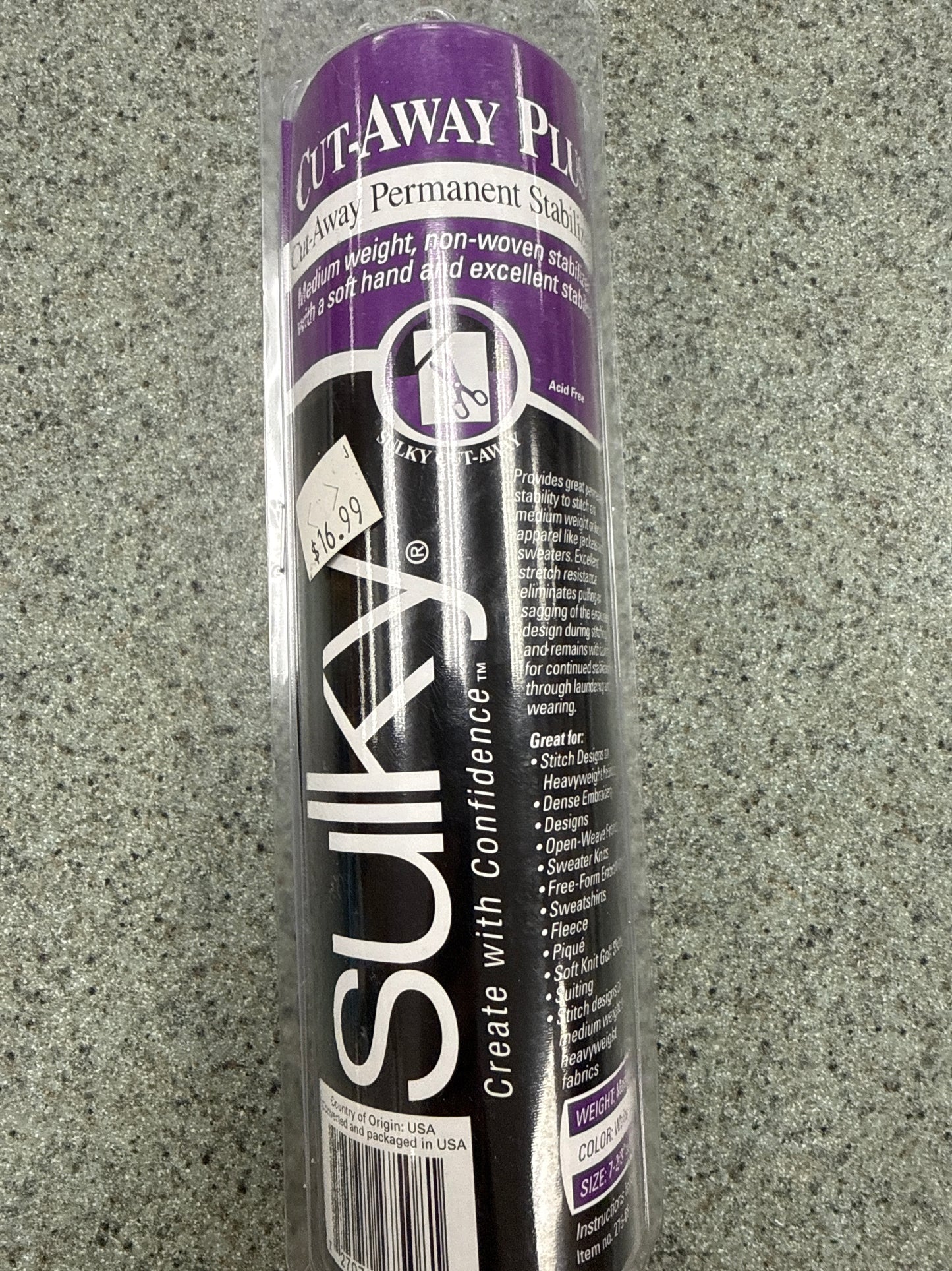 Sulky Iron-On Stitch & Seal Waterproof Permanent Stabilizer – Heavyweight Fabric Embroidery Backing