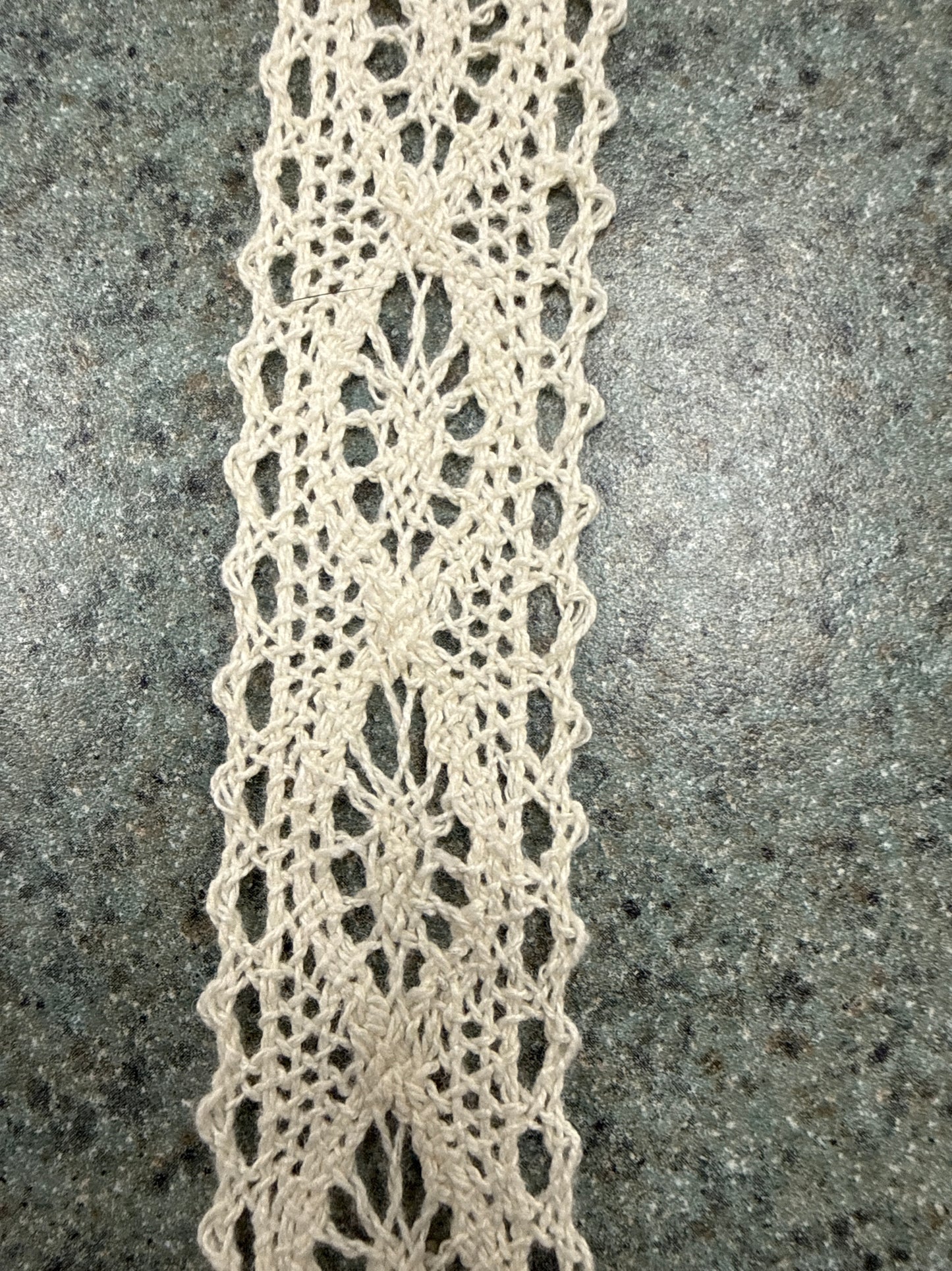 Ivory Cotton Crochet Trim 1 1/8”