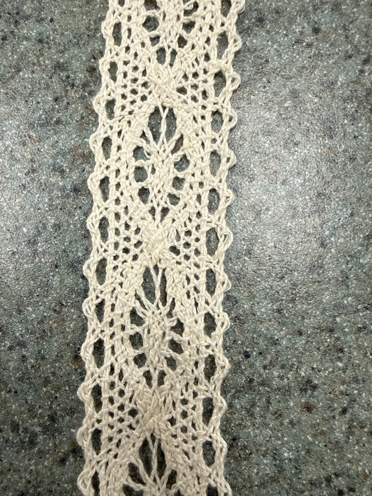 Ivory Cotton Crochet Trim 1 1/8”