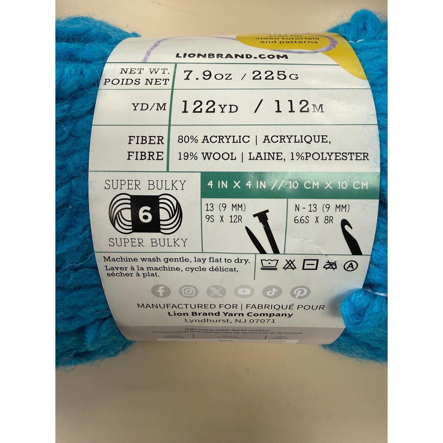 Lion Brand Insta-Knit Yarn Never Blue Over You