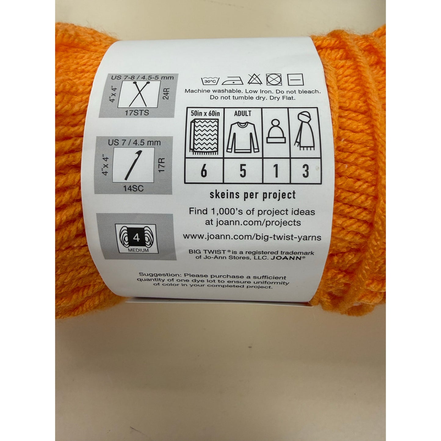 Big Twist Yarn- Anti-pill Orange