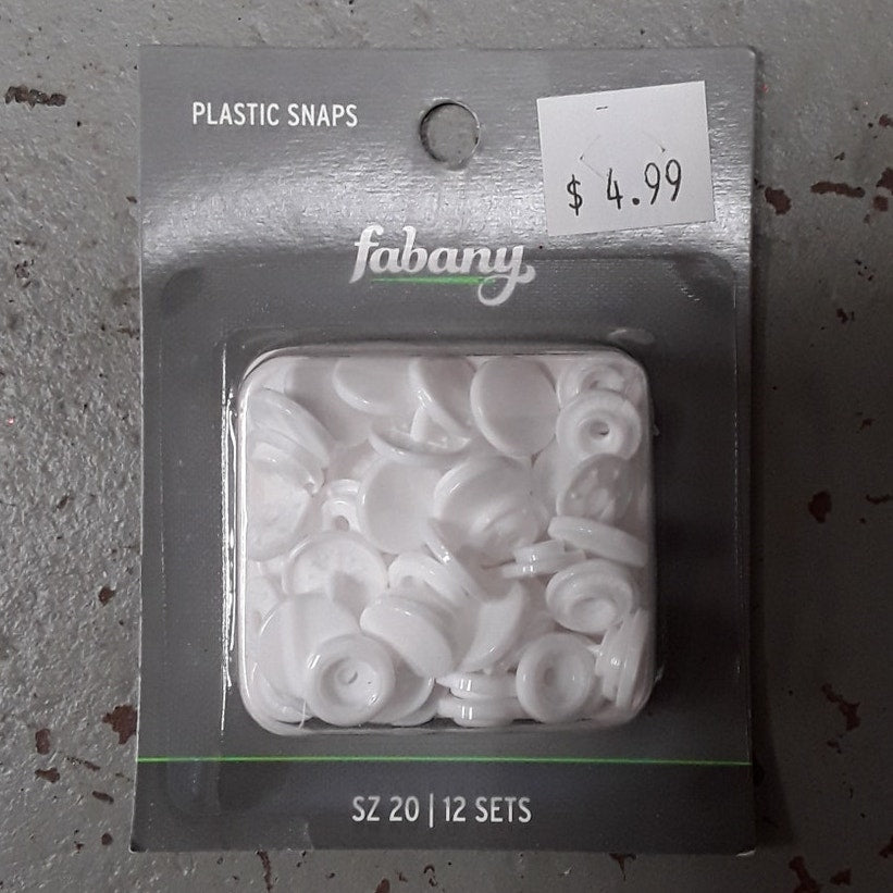 Fabany Plastic Snaps - SZ 20, 12 Sets