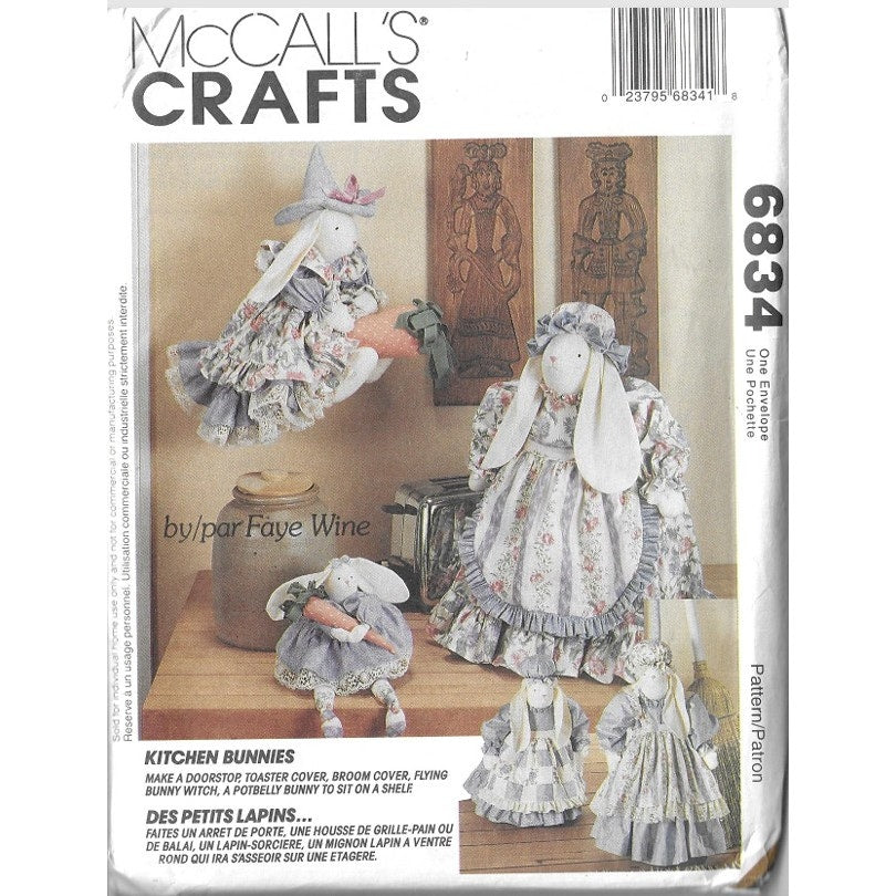 McCall's Crafts Vintage Sewing Pattern #6834 by Faye Wine Kitchen Bunnies