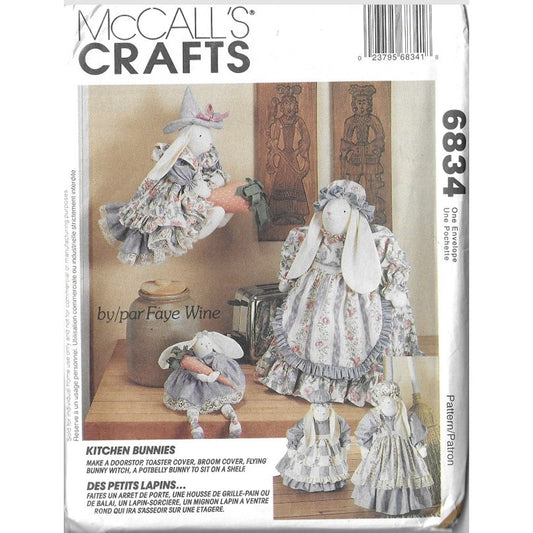 McCall's Crafts Vintage Sewing Pattern #6834 by Faye Wine Kitchen Bunnies
