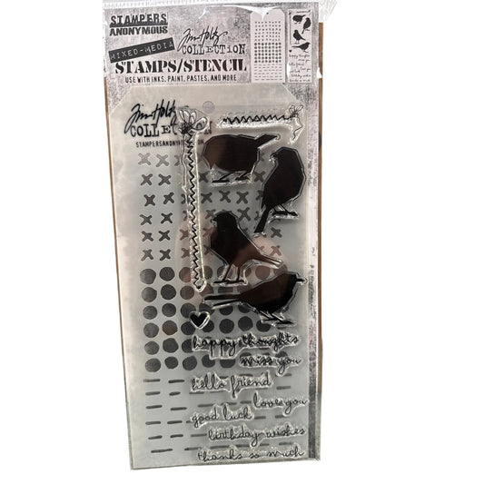 Tim Holtz Stamper's Anonymous Stamp & Stencil Set