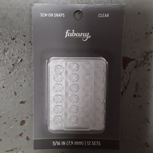 Fabany Clear Sew-On Snaps 5/16"