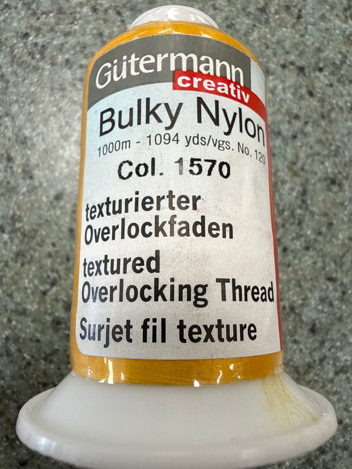 Gutermann Bulky Nylon Thread – 1570/Golden Rod 1000m