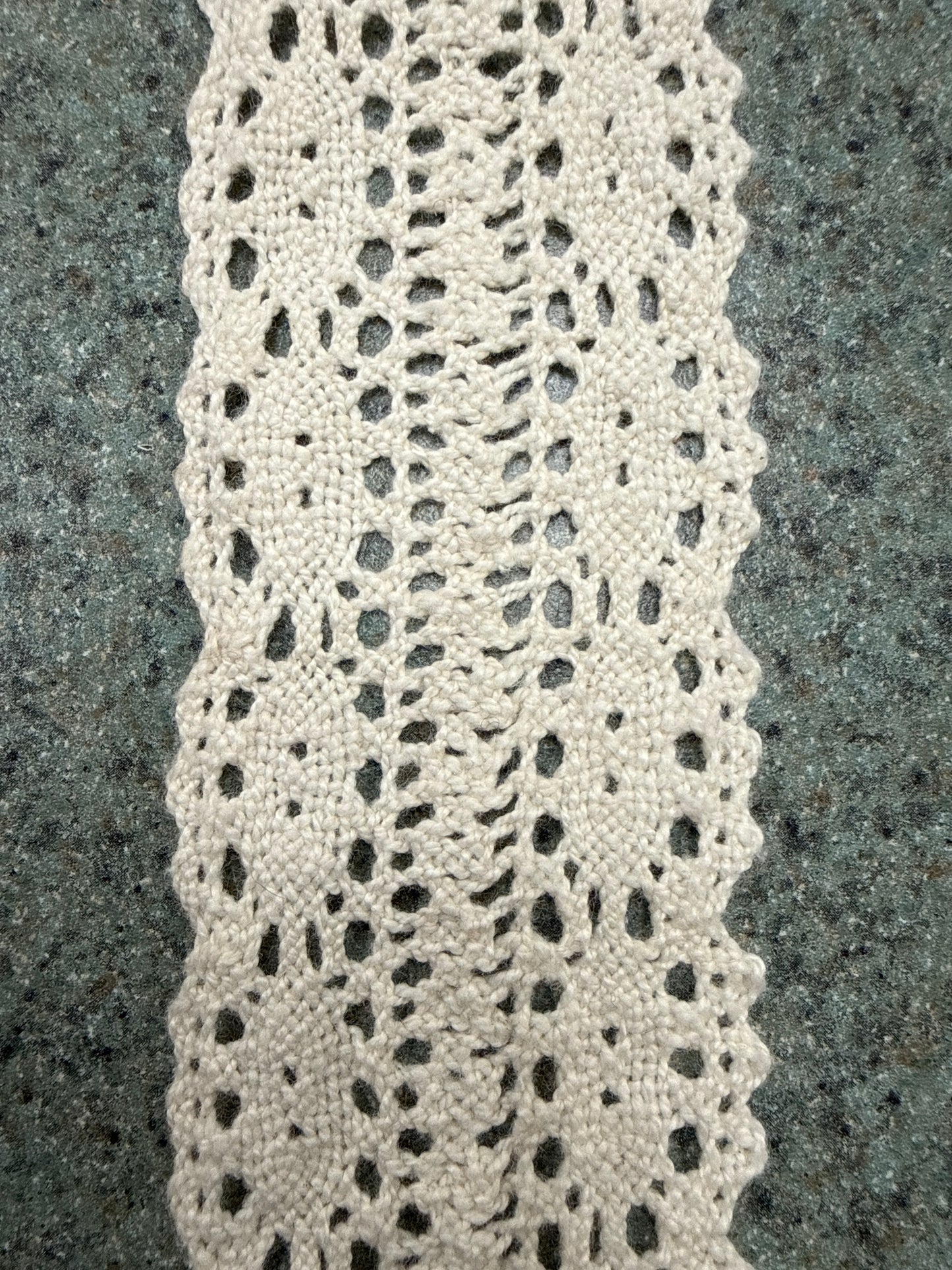 2” Off White 100% Cotton Crocheted Trim  Double Scalloped Edges