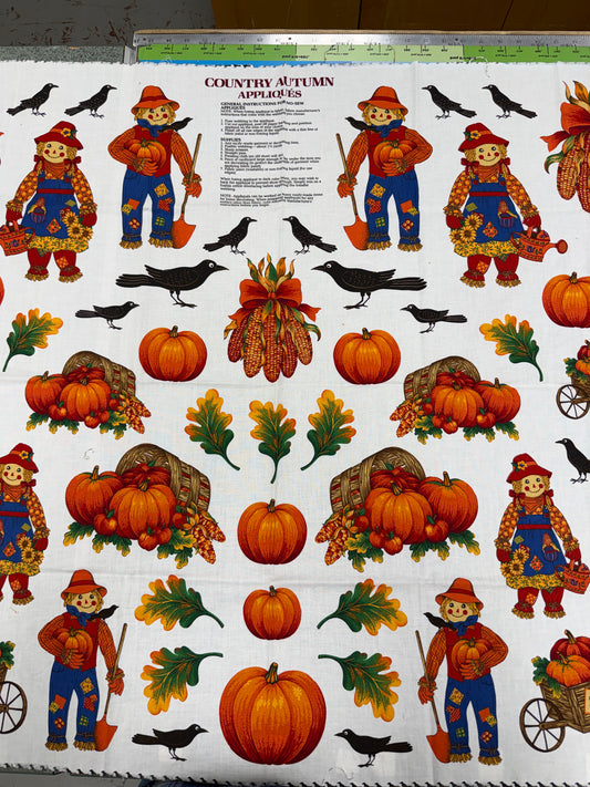 Cranston Print Works Country Autumn Appliques Fabric Panel by V.I.P. Halloween Fall
