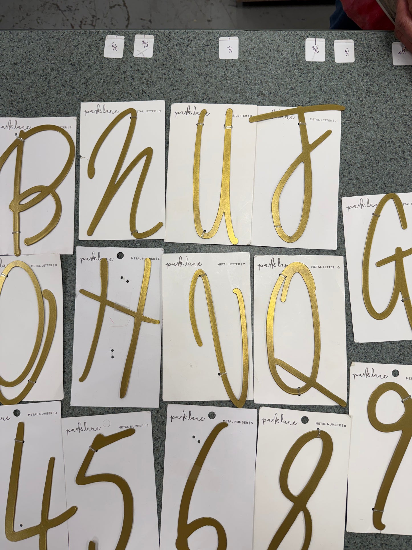 Park Lane Gold Metal House Numbers & Letters