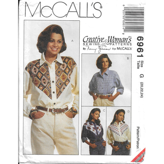 McCall's 6961 Shirt Size 20-24  FF/UC