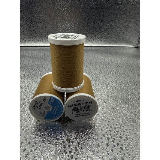 Coats S910-8140 Dual Duty XP General Purpose Thread 250yd Golden Tan (3Pk)