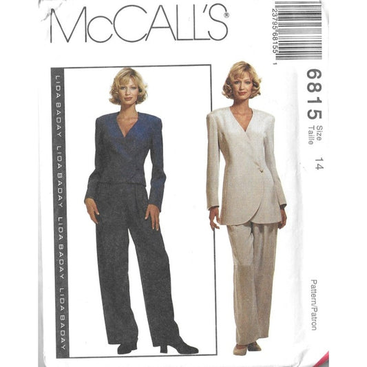 McCall's 6815 FF/UC Vintage Lida Baday Womens Suit Pattern Size 14