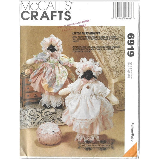 McCall's Crafts Vintage Sewing Pattern 6919 FF/CU Little Miss Muffet Black Lamb
