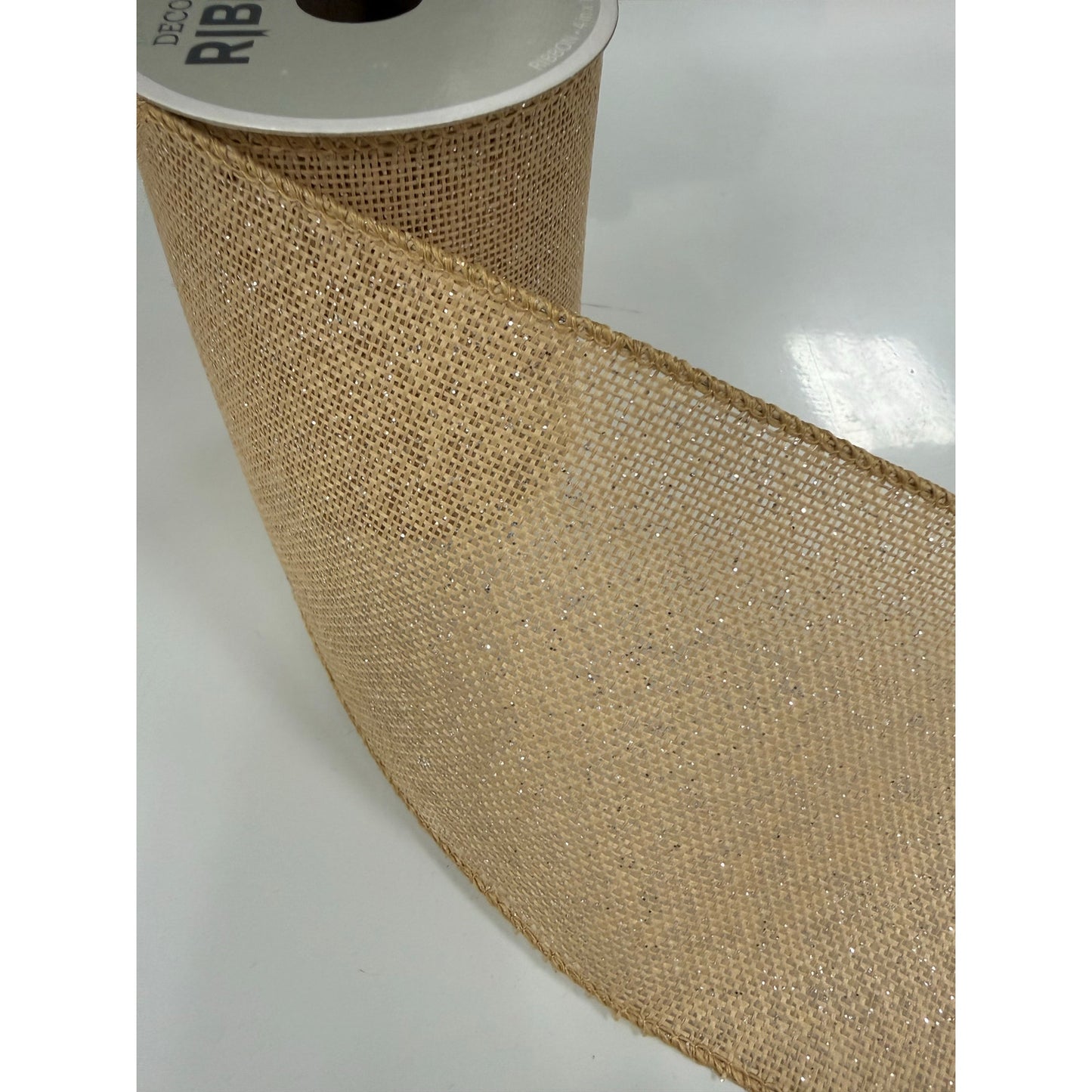 Decorative Wire Edge Ribbon Gold silver flecks