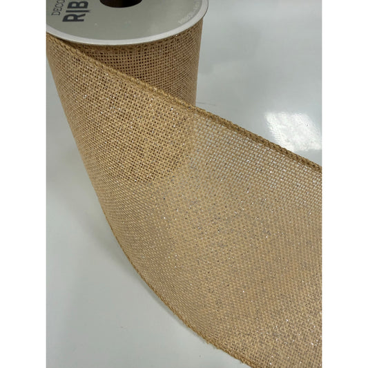Decorative Wire Edge Ribbon Gold silver flecks