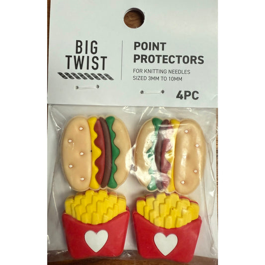 Knitting Needle Point Protectors Burger & Fries