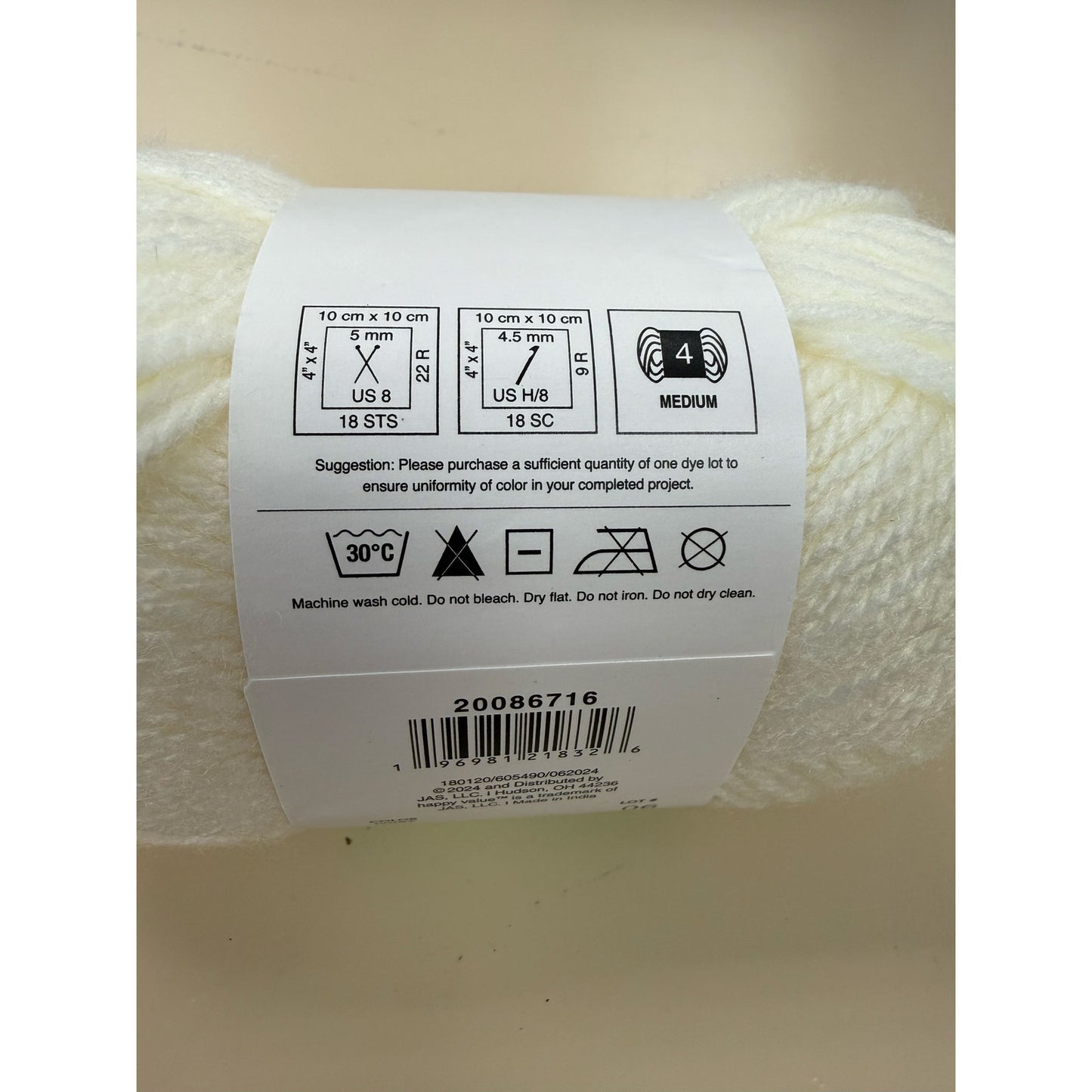 Happy Value Craft Yarn Ivory