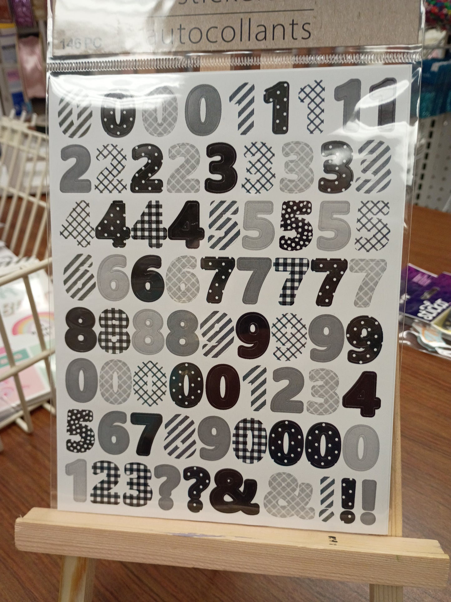 Numbers stickers puffy