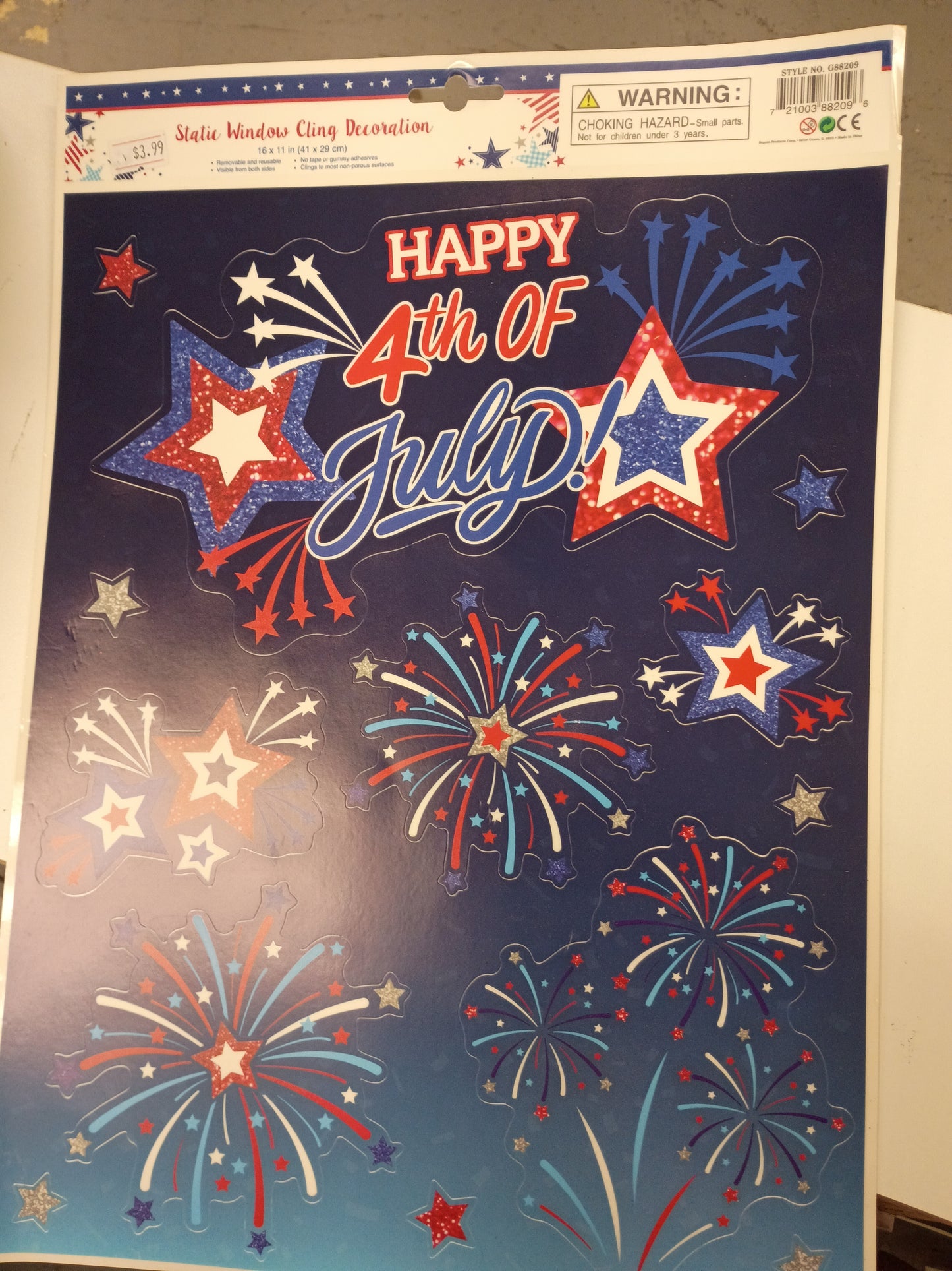 4th of july window cling happy 4th of july