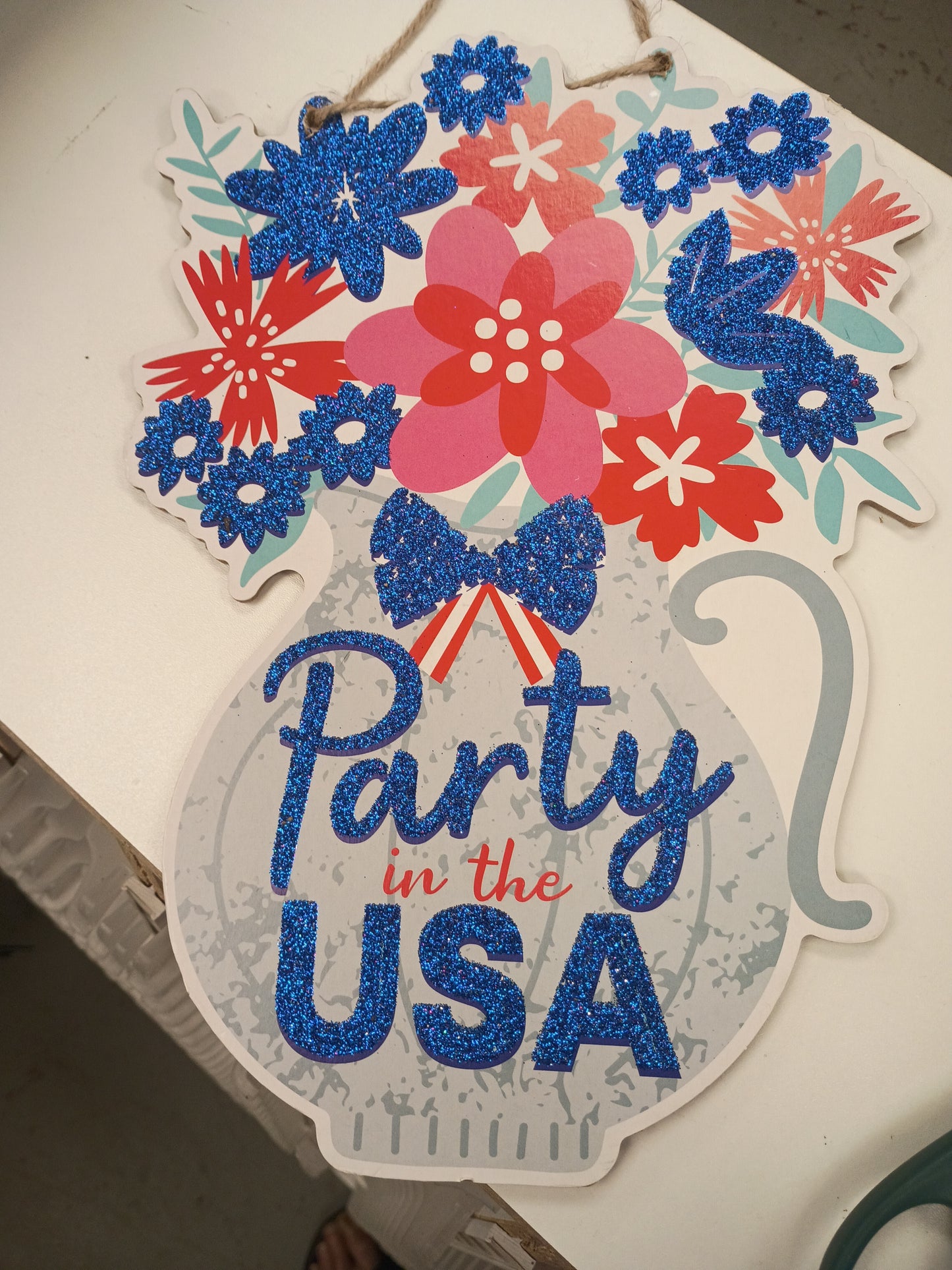 Wooden door hanger 4th of july