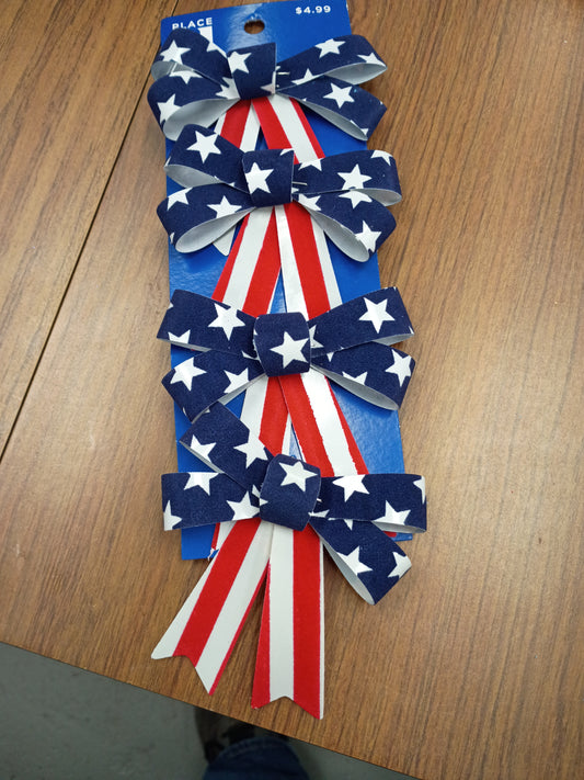 Fourth of July bow (sm))stars and strips