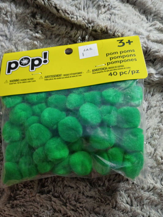 Green pom poms