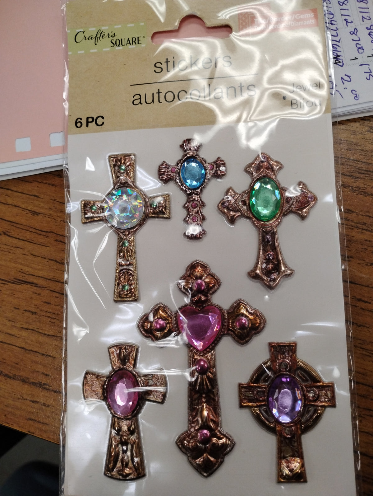 Puffy stickers 6 vintage cross's