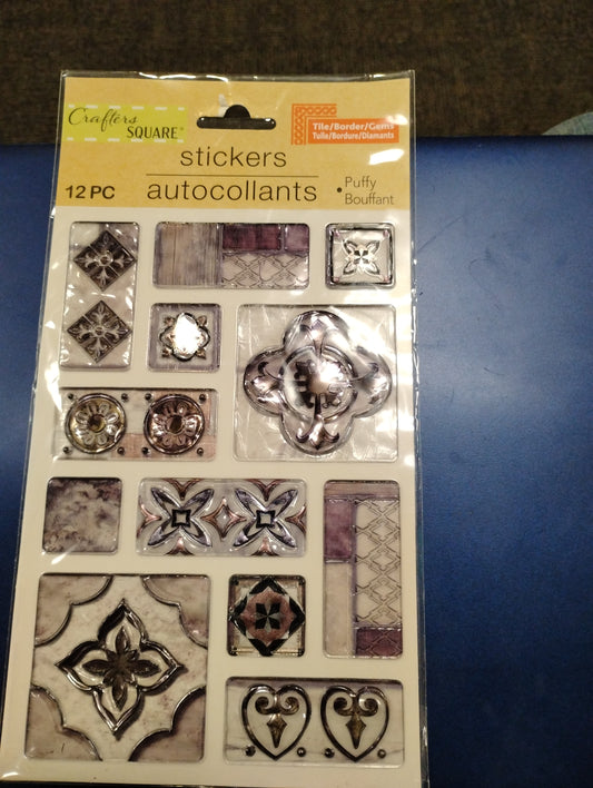 12 pc tile / border /gems stickers