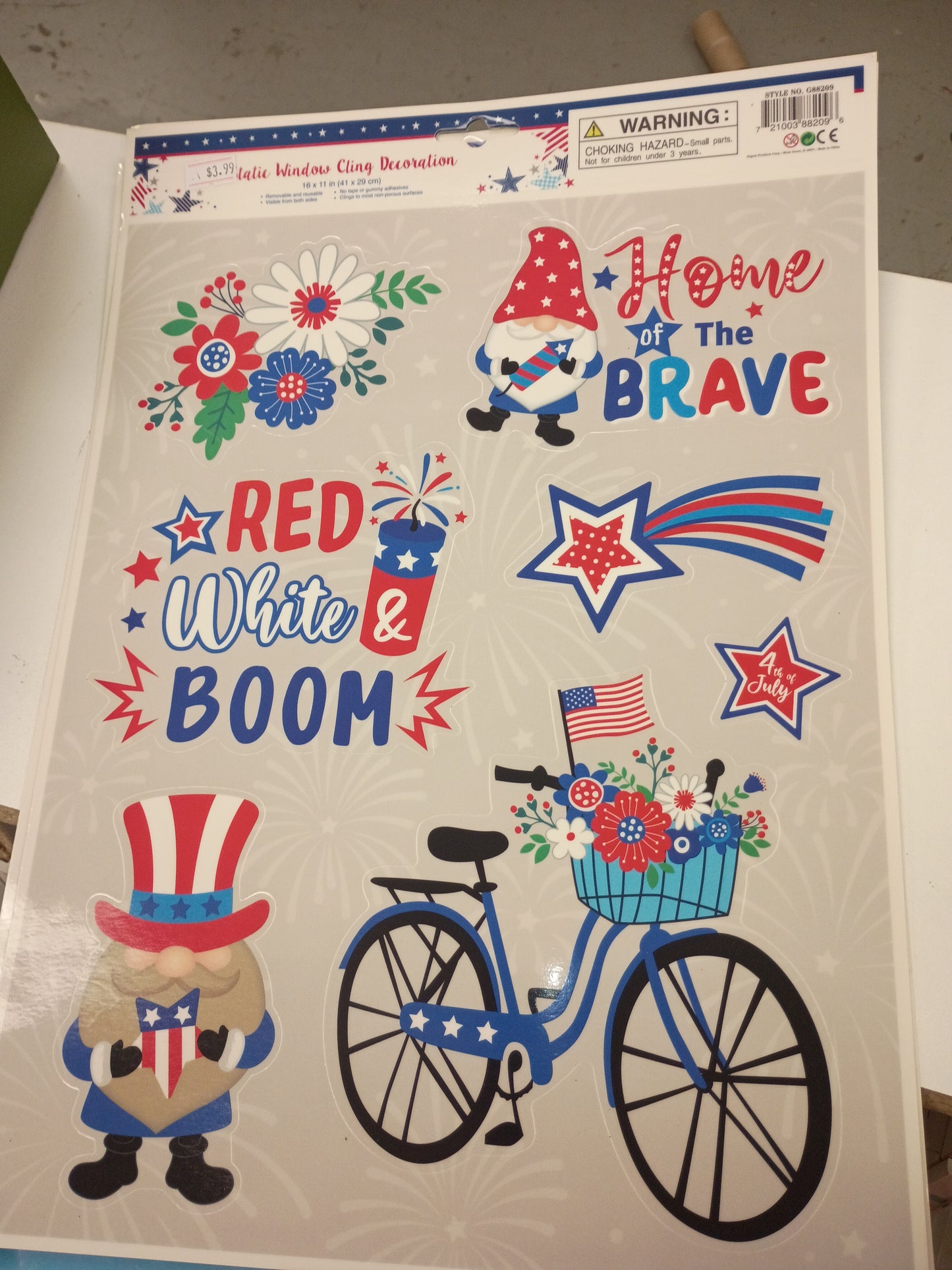 4th of july window cling