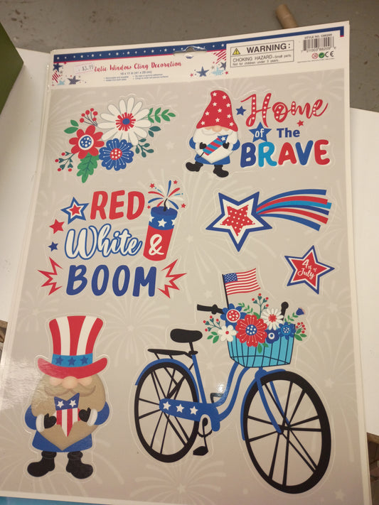 4th of july window cling