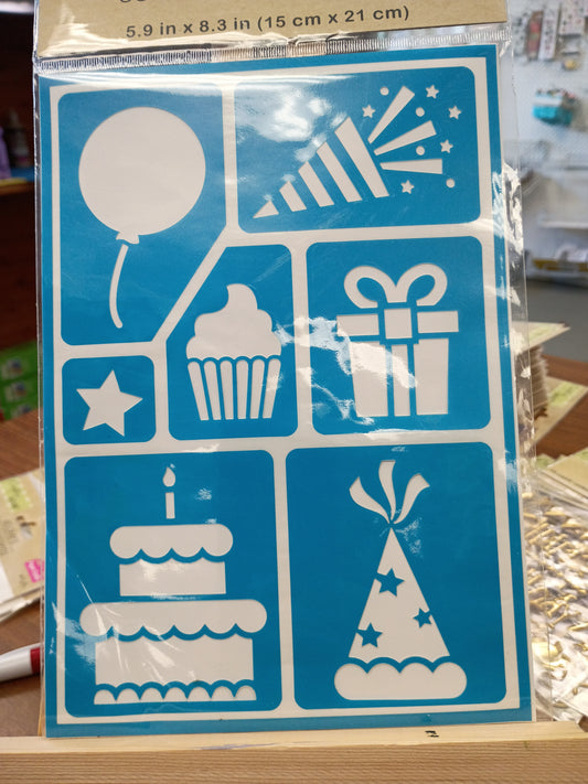Birthday Stencils self adhesive